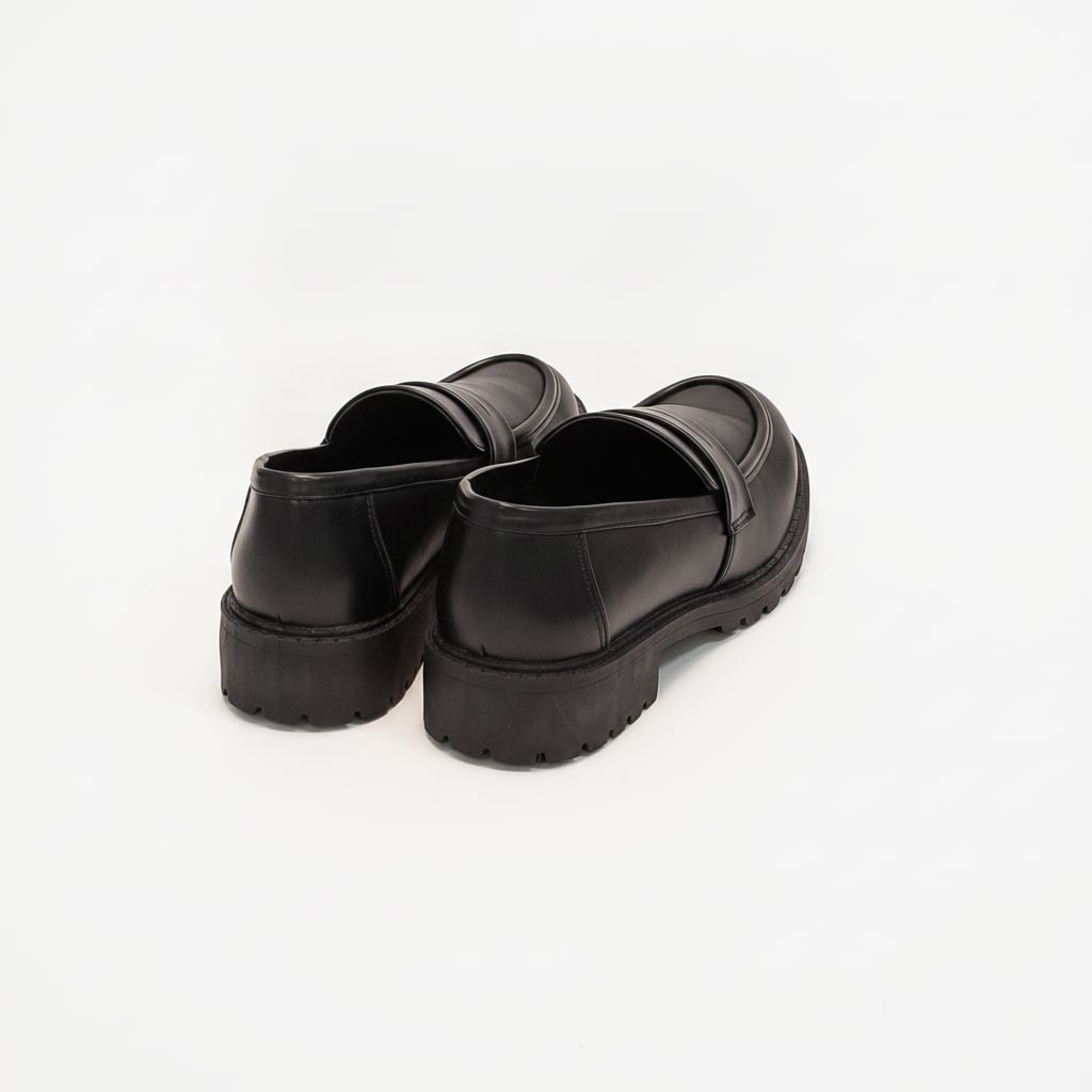 Black polyurethane moccasin 30 mm - Black