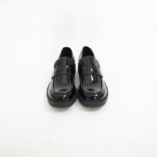 Black patent leather loafers - Black