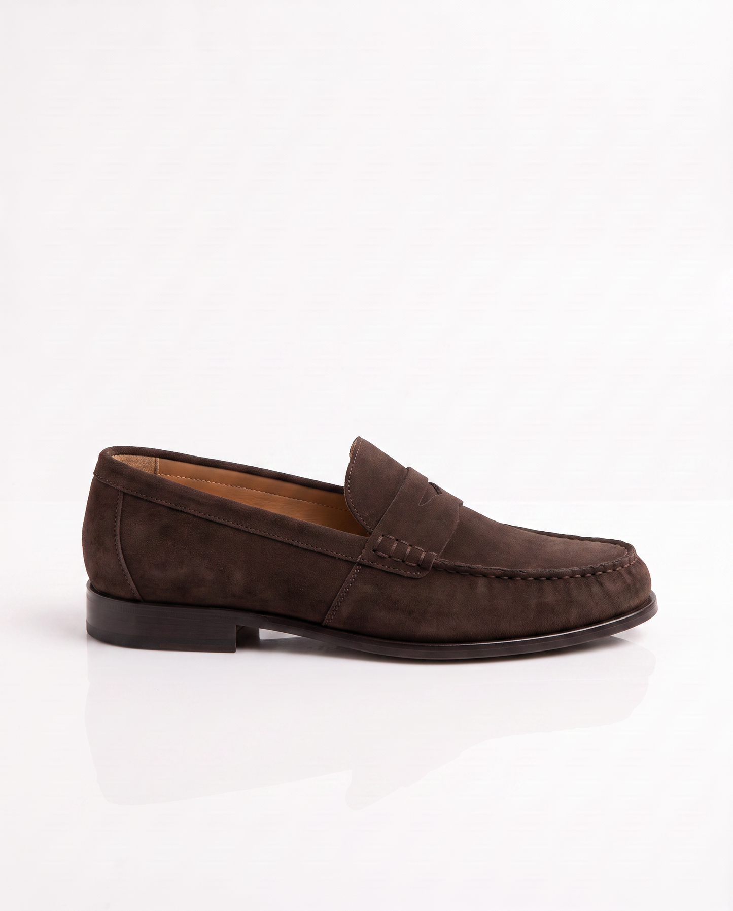 Gathered moccasin in polyurethane - Brown