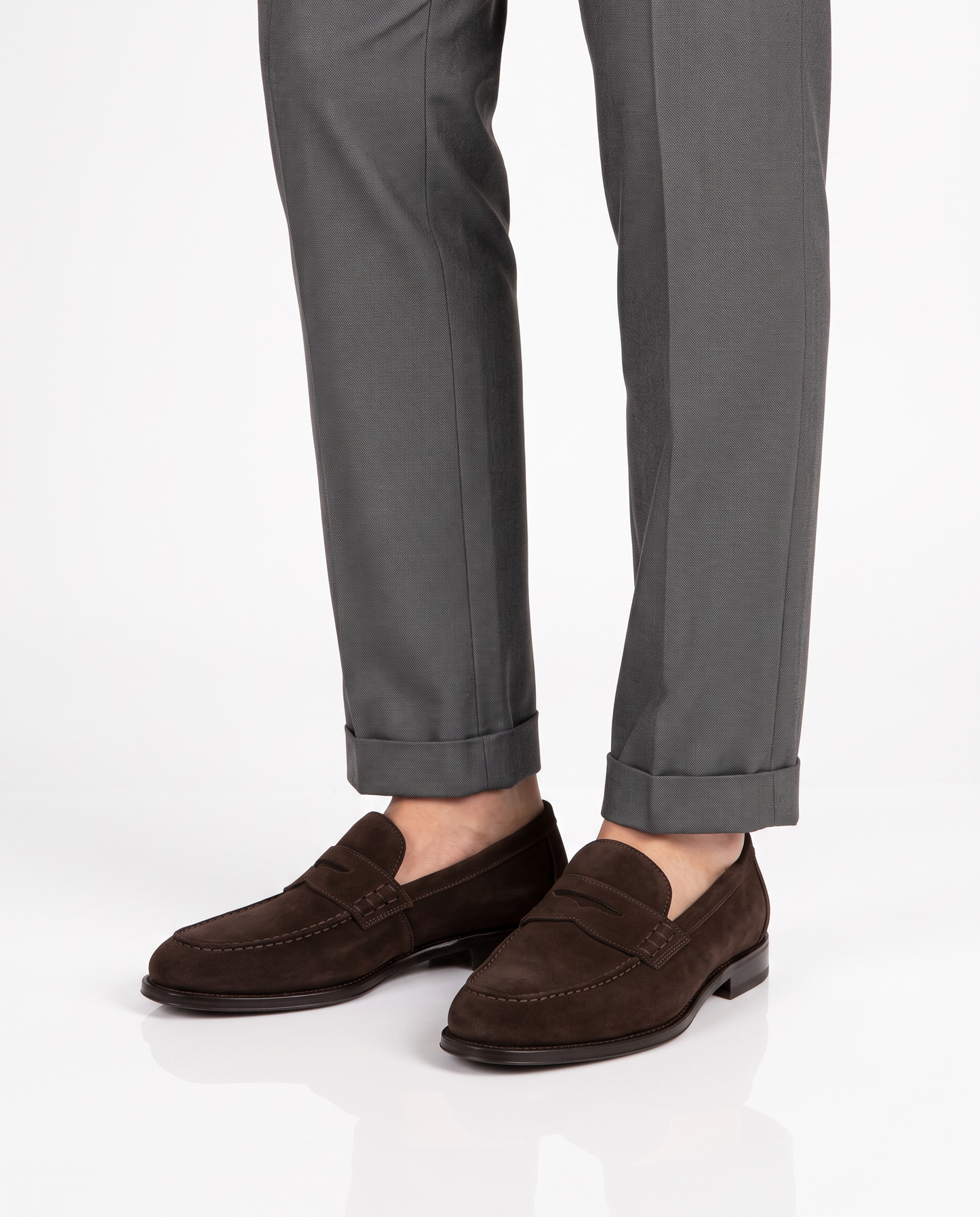 Gathered moccasin in polyurethane - Brown