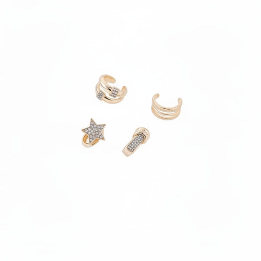 Orecchini: Earcuff Strass Nodo Stella - Oro