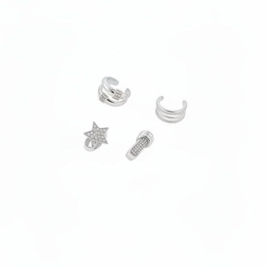 Orecchini: Earcuff Strass Nodo Stella - Argento