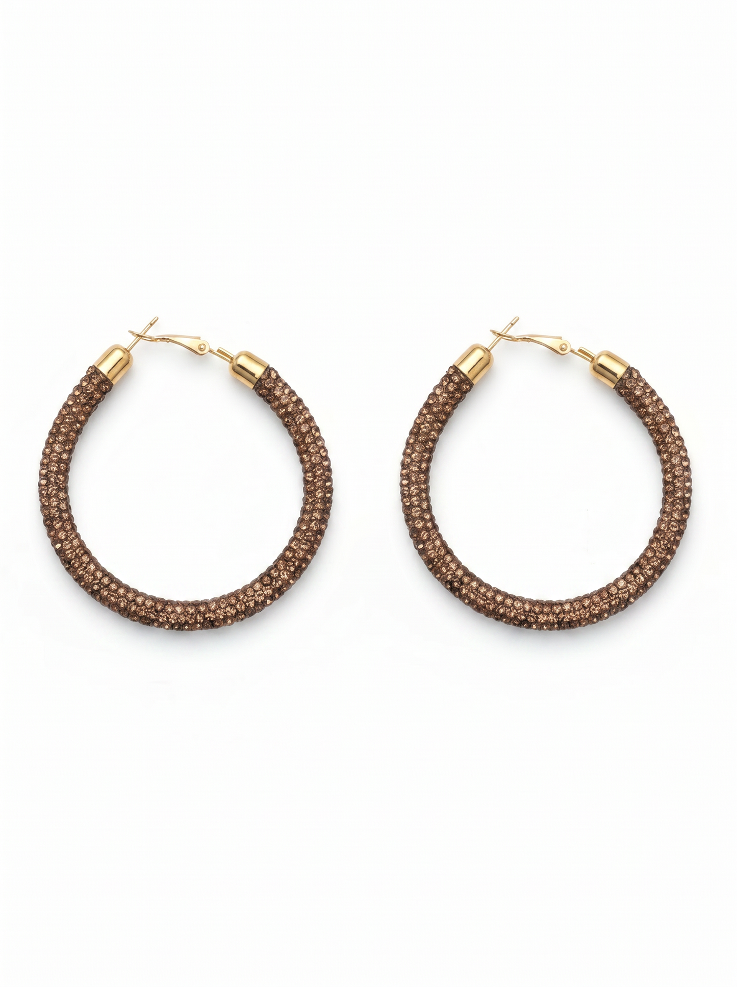 Orecchini cerchio grande con strass - Oro