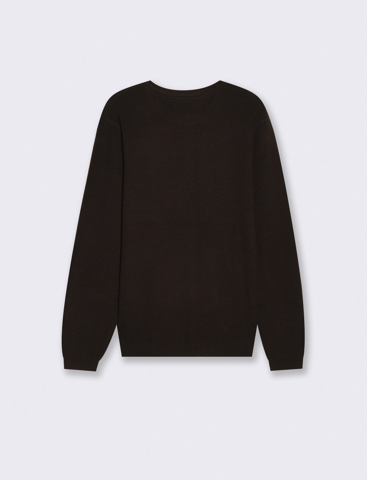 Ribbed Buttoned Serafino Sweater - Brown