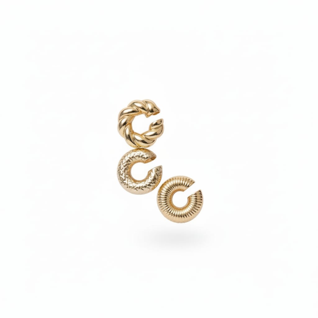 Card 3 earcuff cerchi doppi - Oro