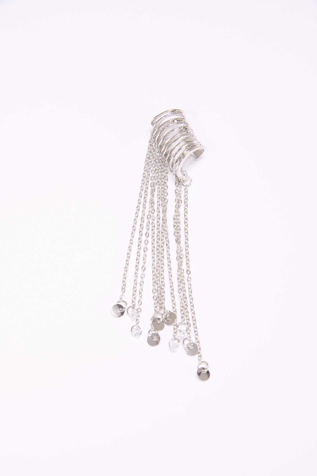 Earcuff multi con pendenti eleganti - Argento