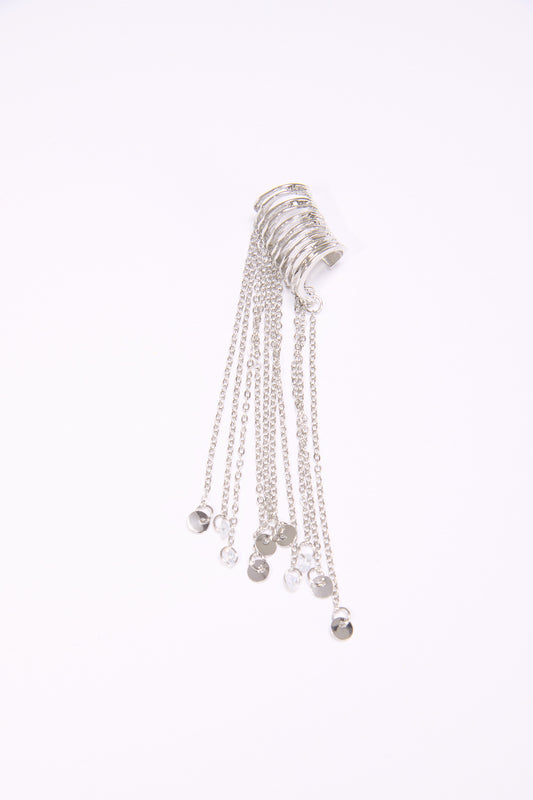 Multi ear cuff with elegant pendants - Silver