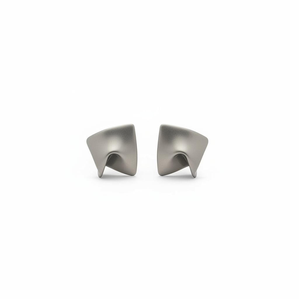 Square-shaped stiff earrings - Grey