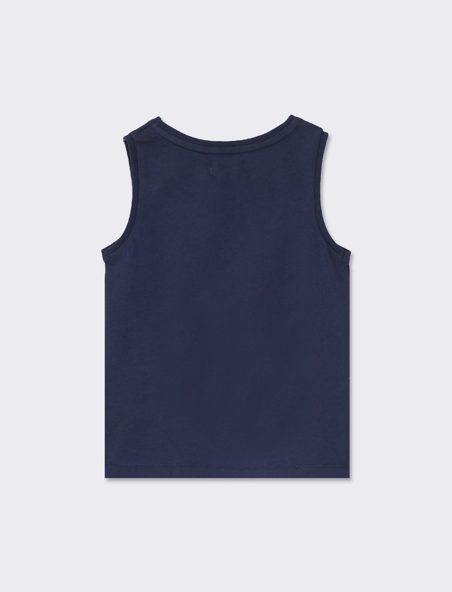 Printed Sleeveless Casual Tank Top - Blue