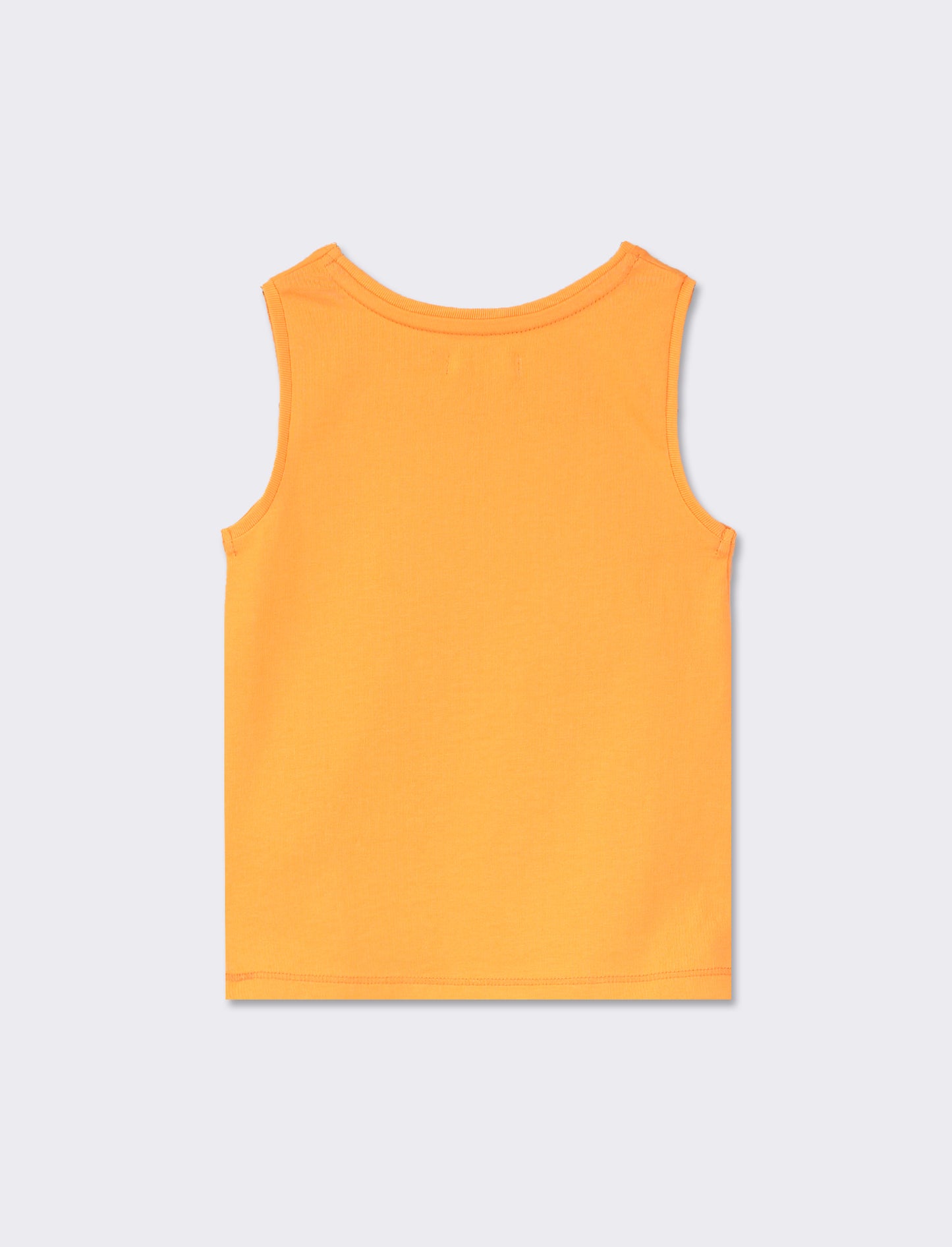 Printed Sleeveless Casual Tank Top - Orange