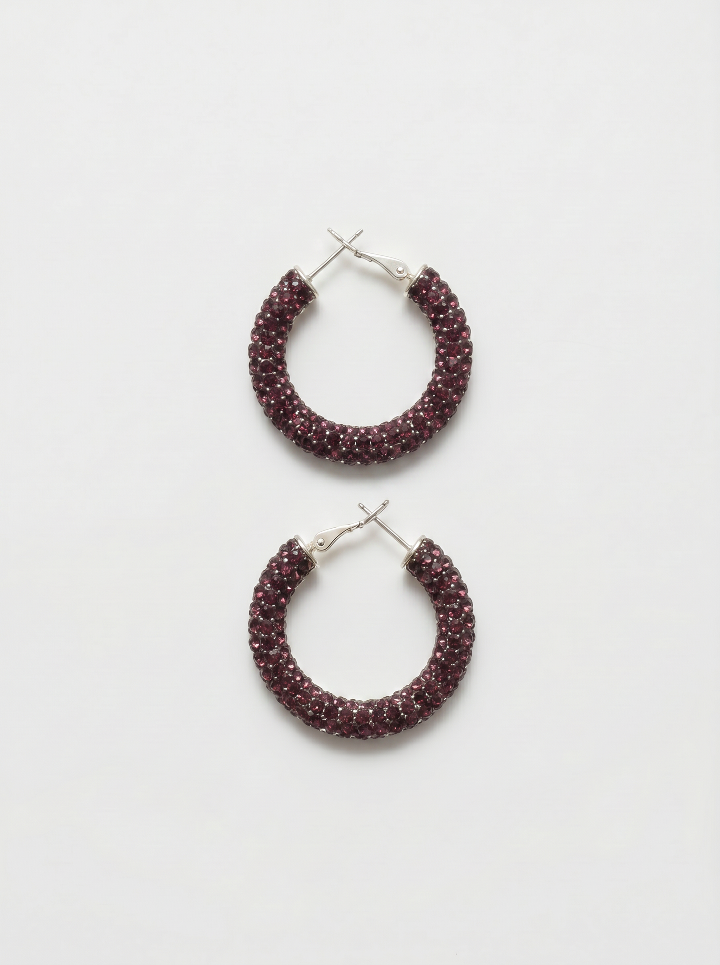 Orecchini a cerchio piccolo con strass - Rosa