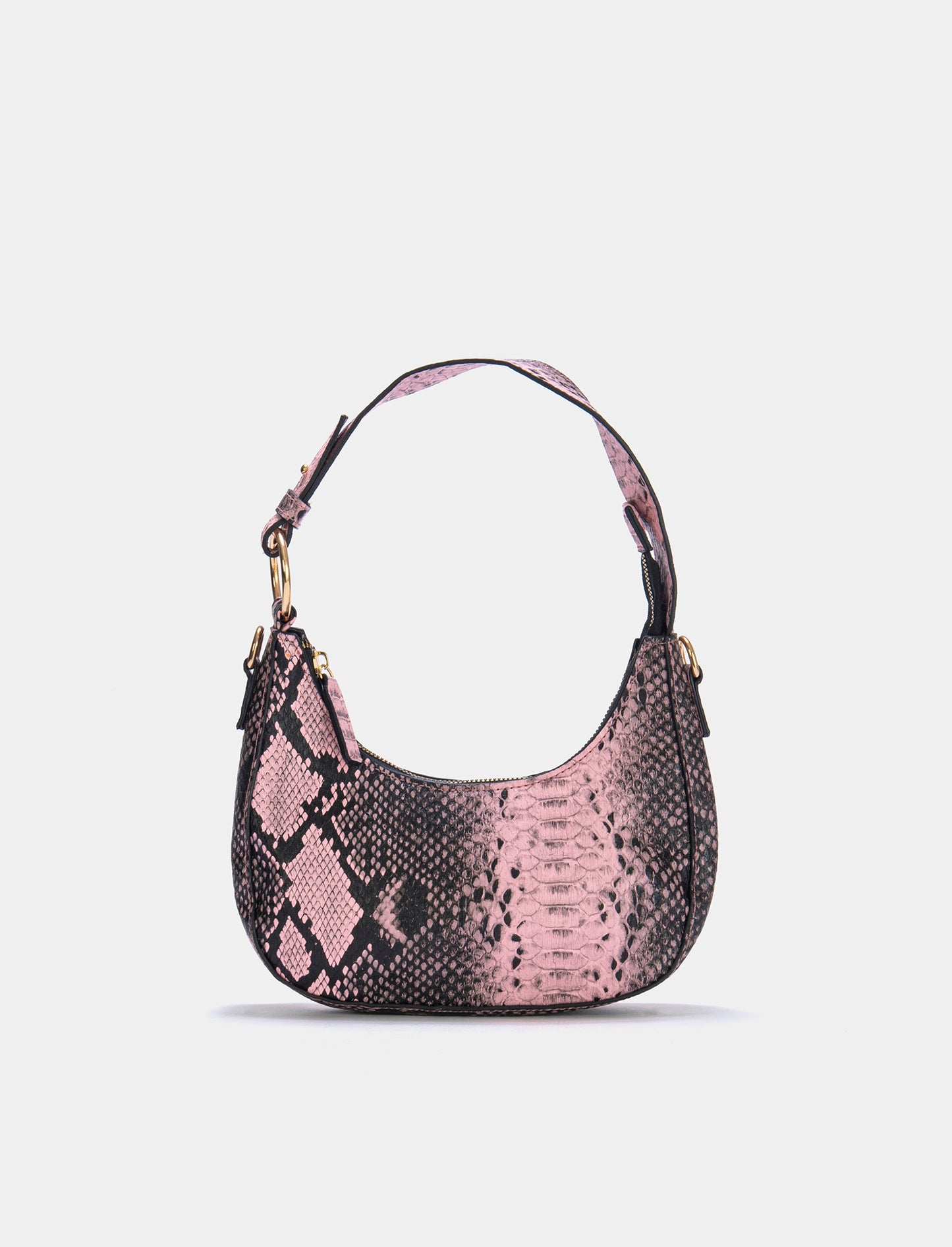 Borsa da donna mezzaluna pitone - Rosa