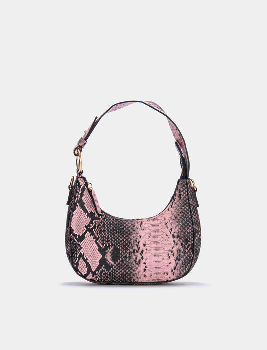 Half-moon Python Women's Bag - Pink