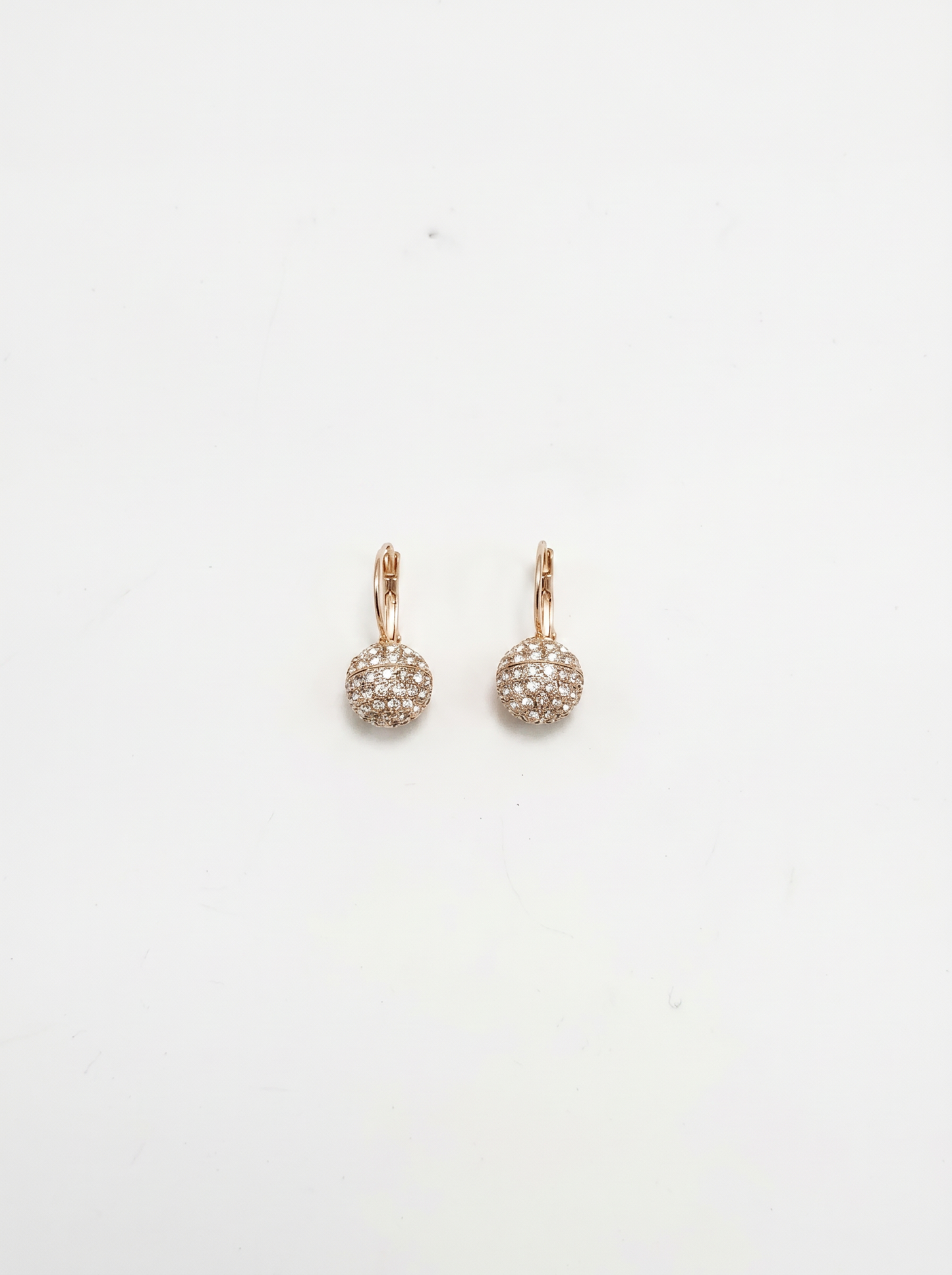 Ball earrings with sparkling rhinestones - Gold