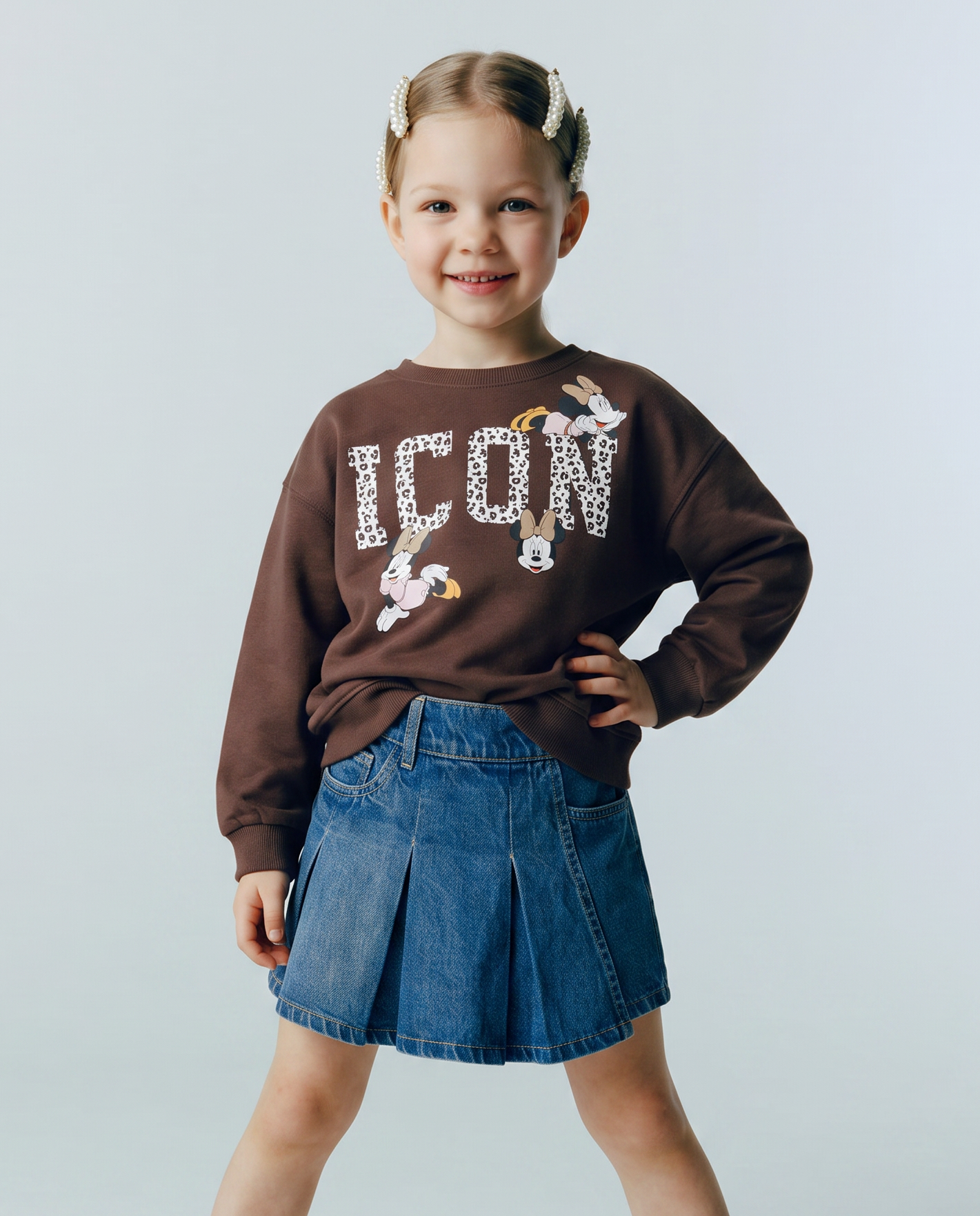 Disney Crewneck Sweatshirt with Minnie - Brown