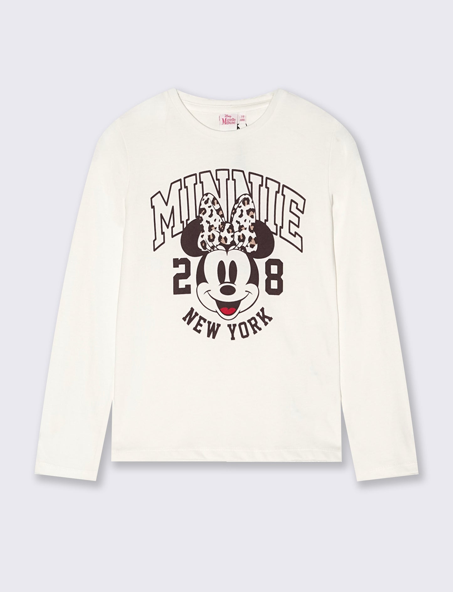 T-shirt manica lunga con stampa Disney/Minnie - Bianco