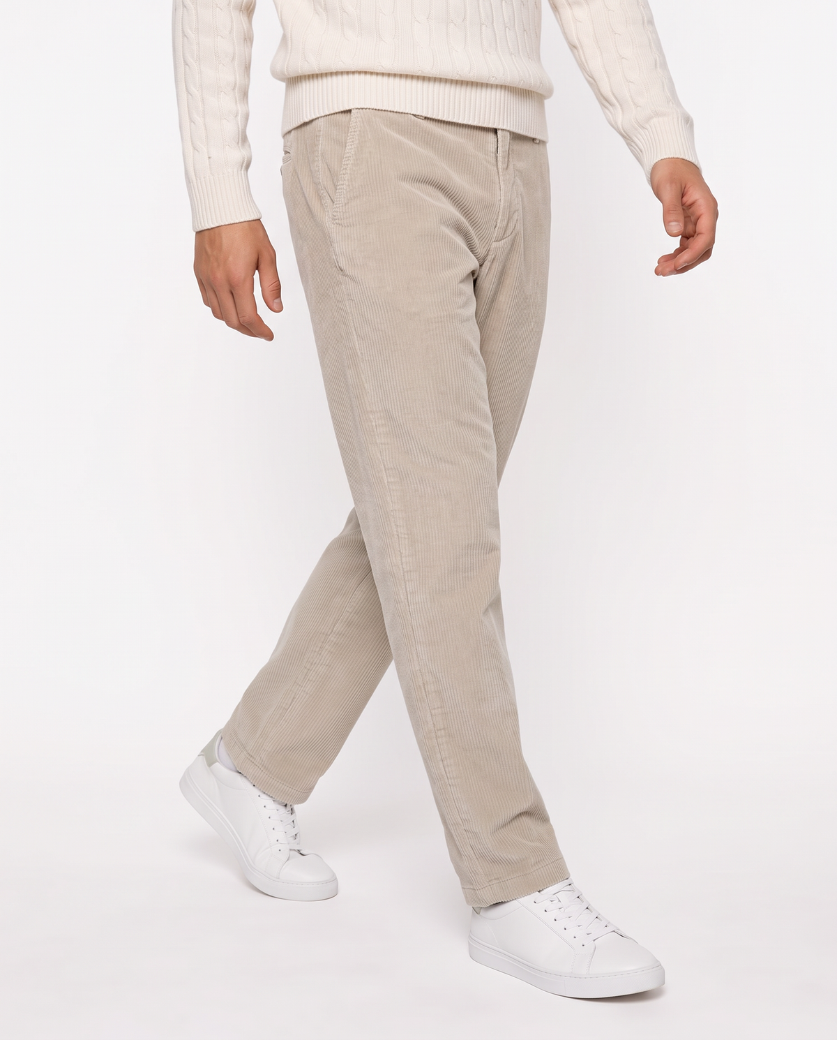Corduroy Chino Pants - Beige