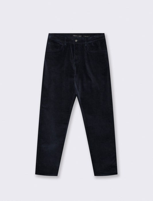 Pantaloni 5 tasche in velluto a coste - Blu