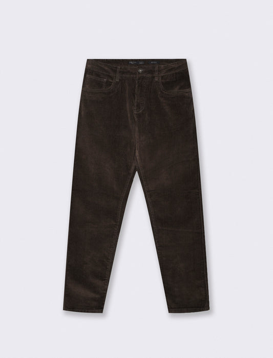 Pantaloni 5 tasche in velluto a coste - Moro