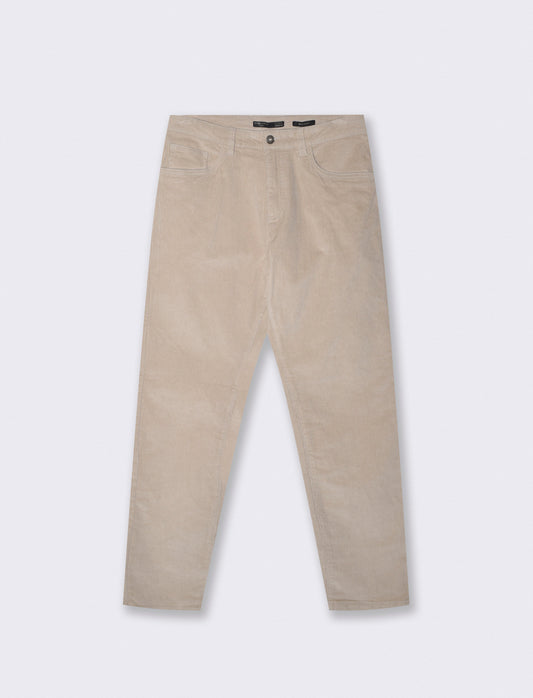 Pantaloni 5 tasche in velluto a coste - Sabbia