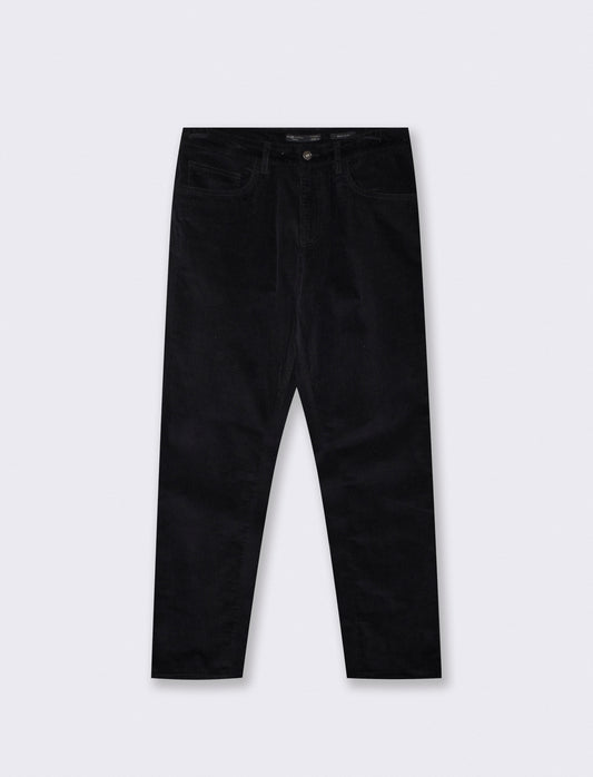 Pantaloni 5 tasche in velluto a coste - Nero