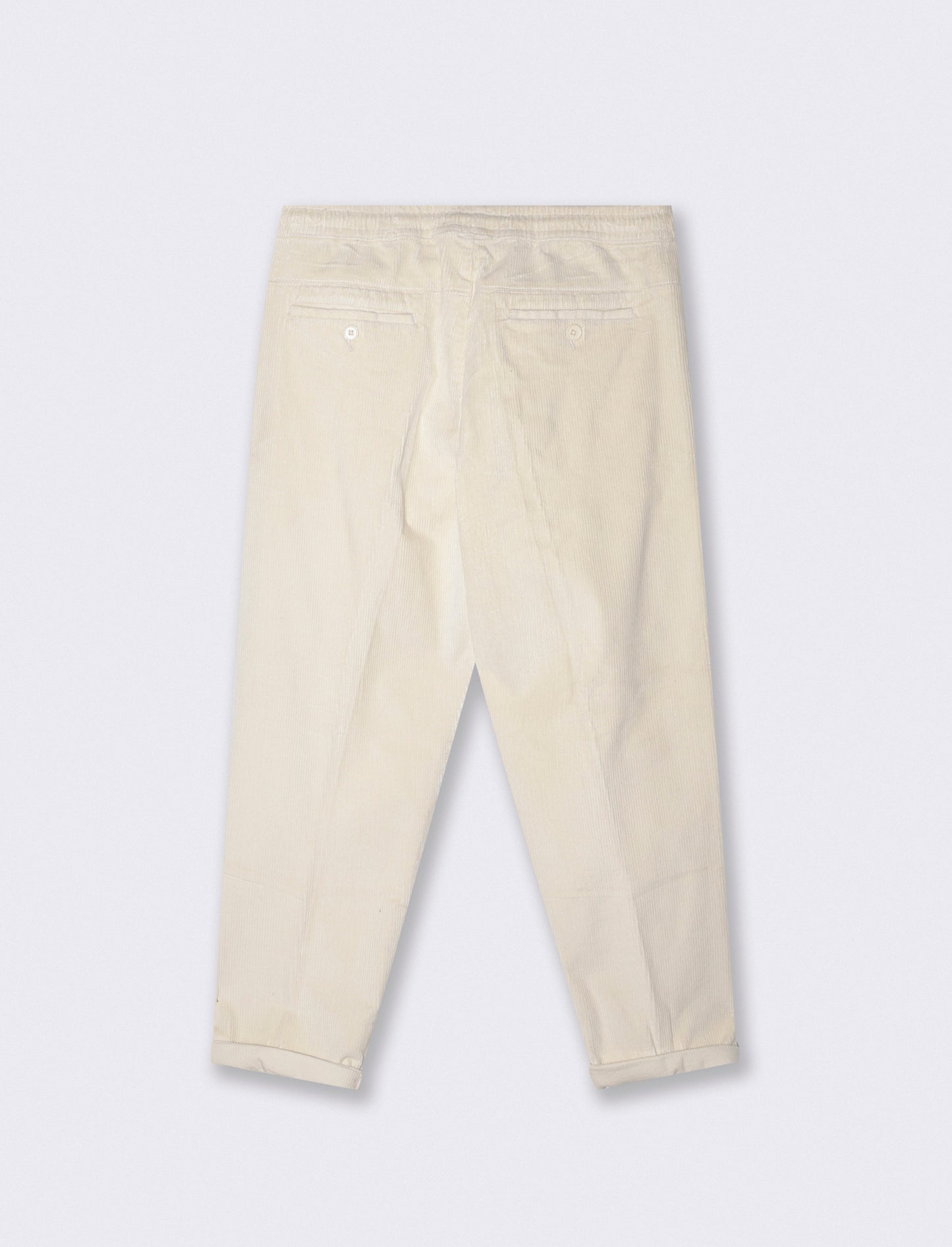 Pantaloni Chino Jogger in Velluto Regular Fit - Bianco