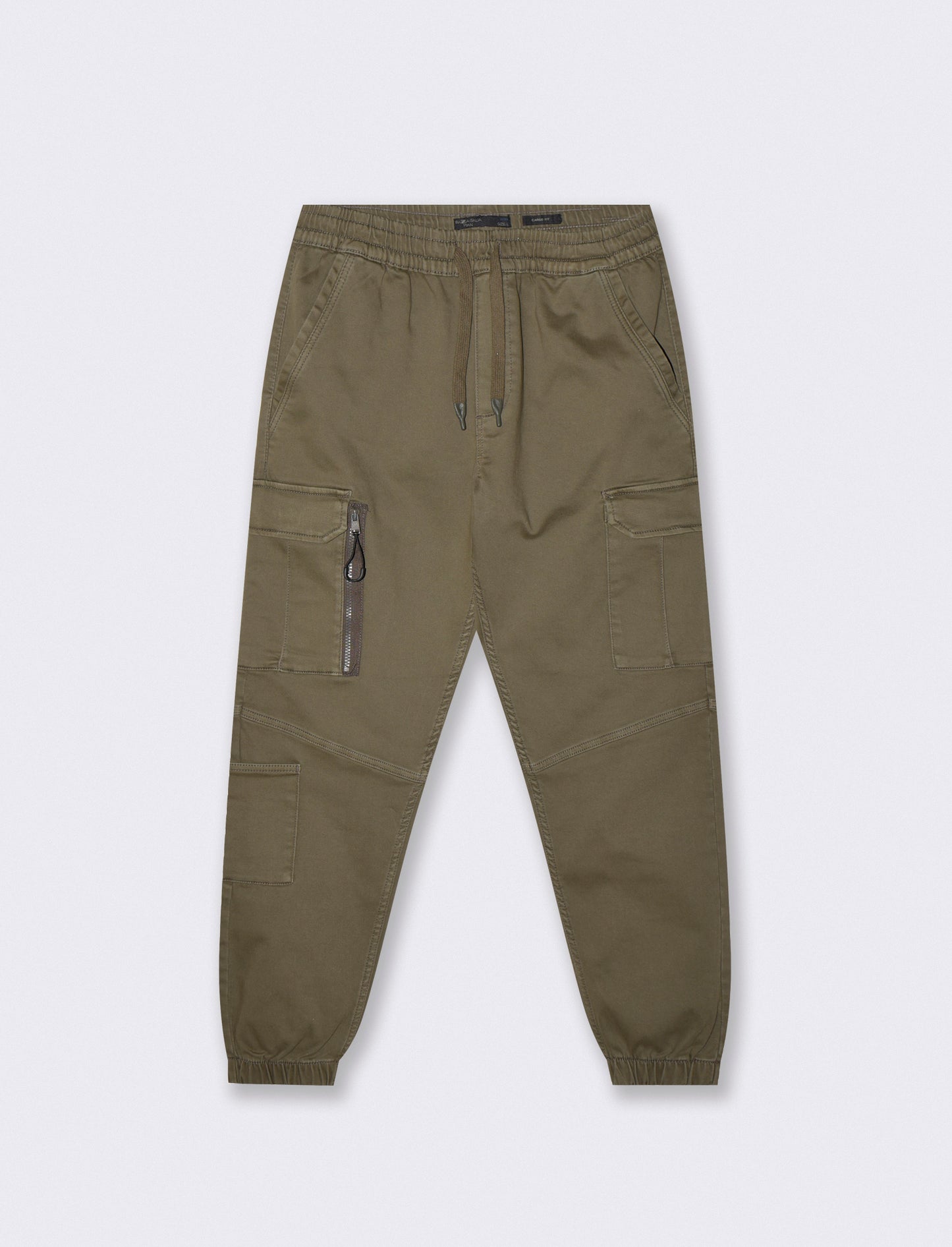 Pantaloni Jogger Cargo Fit con Tasche - Verde kaki