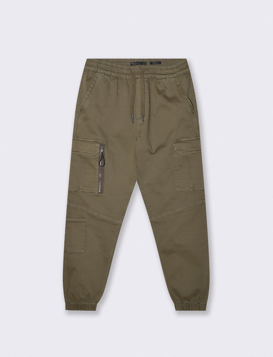 Cargo Fit Jogger Pants with Pockets - Green