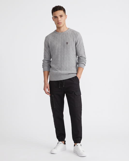 Pantaloni Jogger Cargo Fit con Tasche - Nero