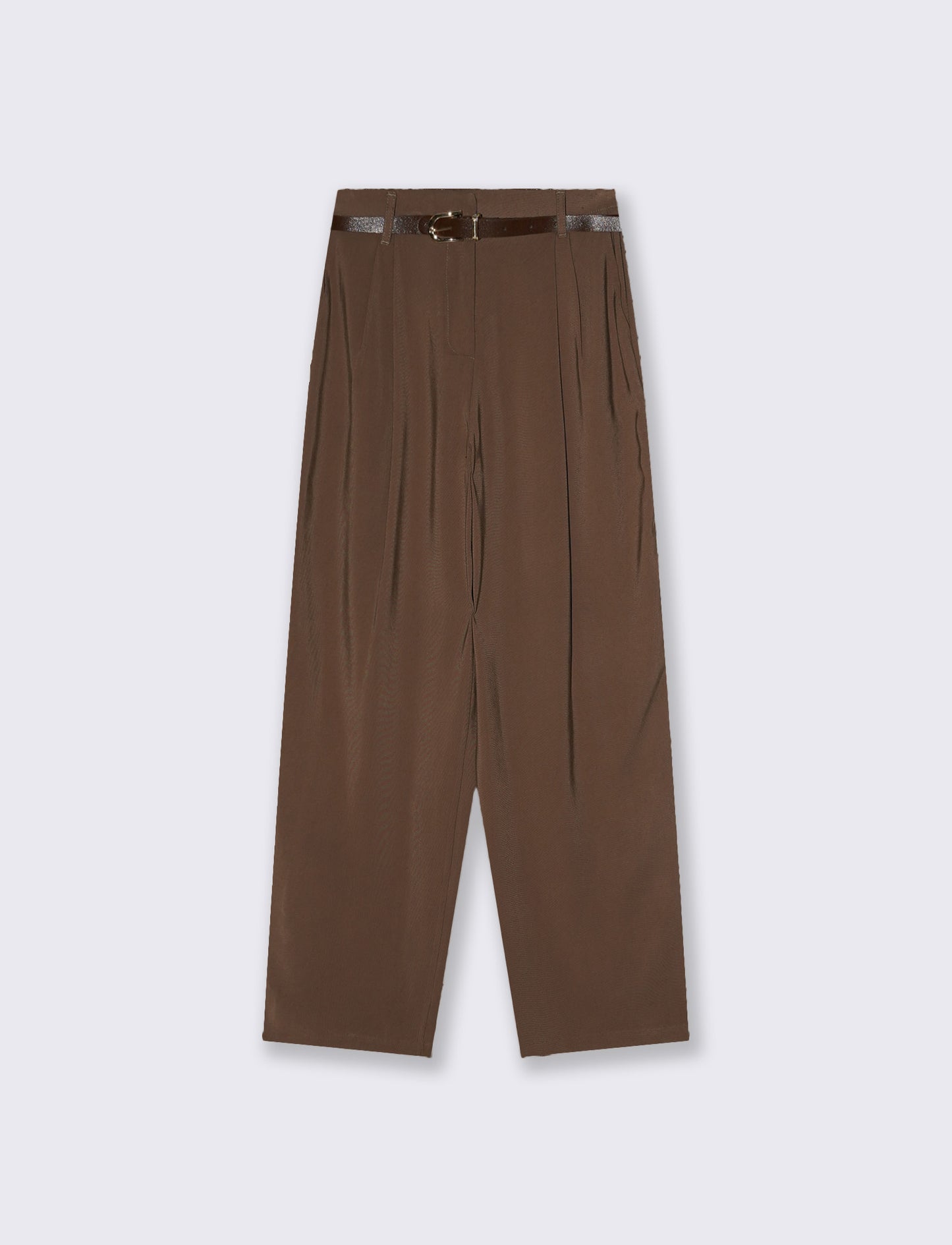 Baggy pants with belt - Brown