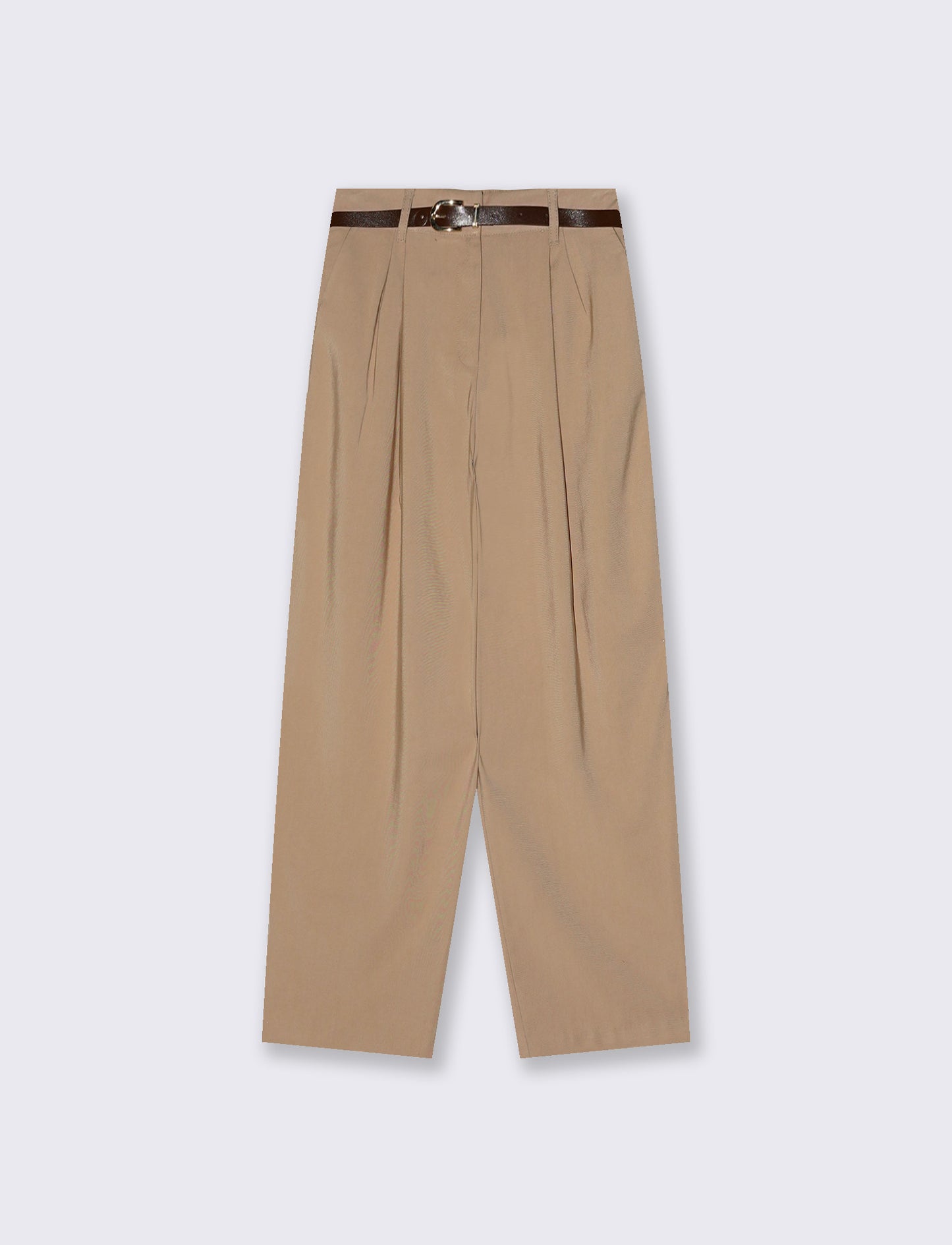 Baggy pants with belt - BROWN