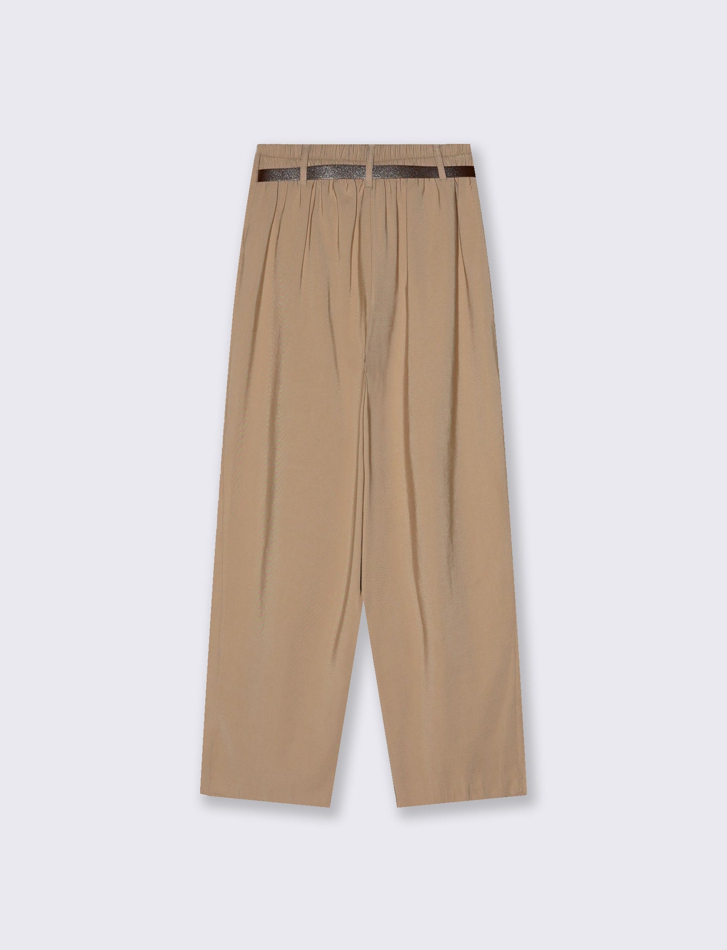 Baggy pants with belt - BROWN