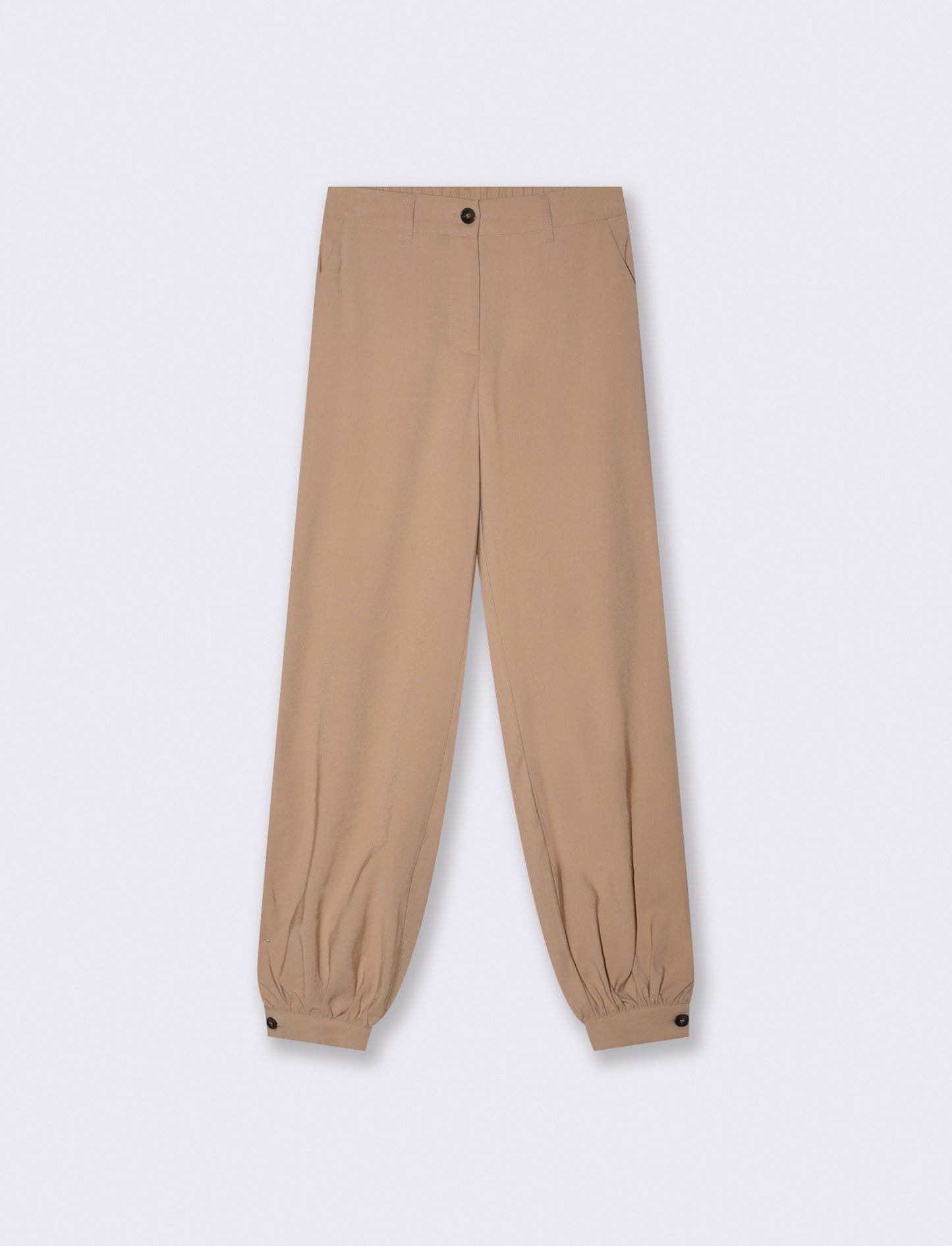 Chino pants with elastic bottom - BROWN