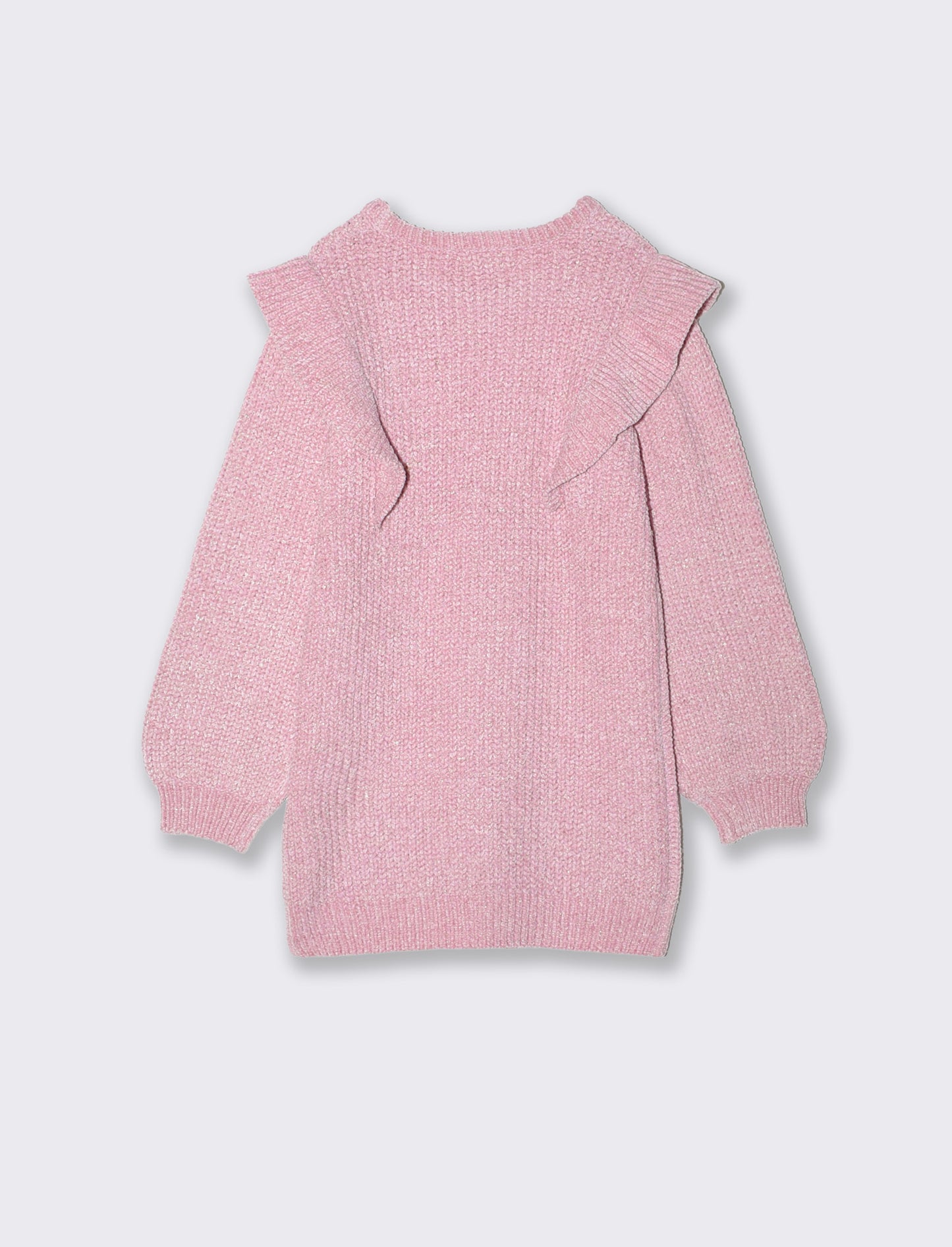 Abito in ciniglia con trecce metallizzate - Rosa polvere