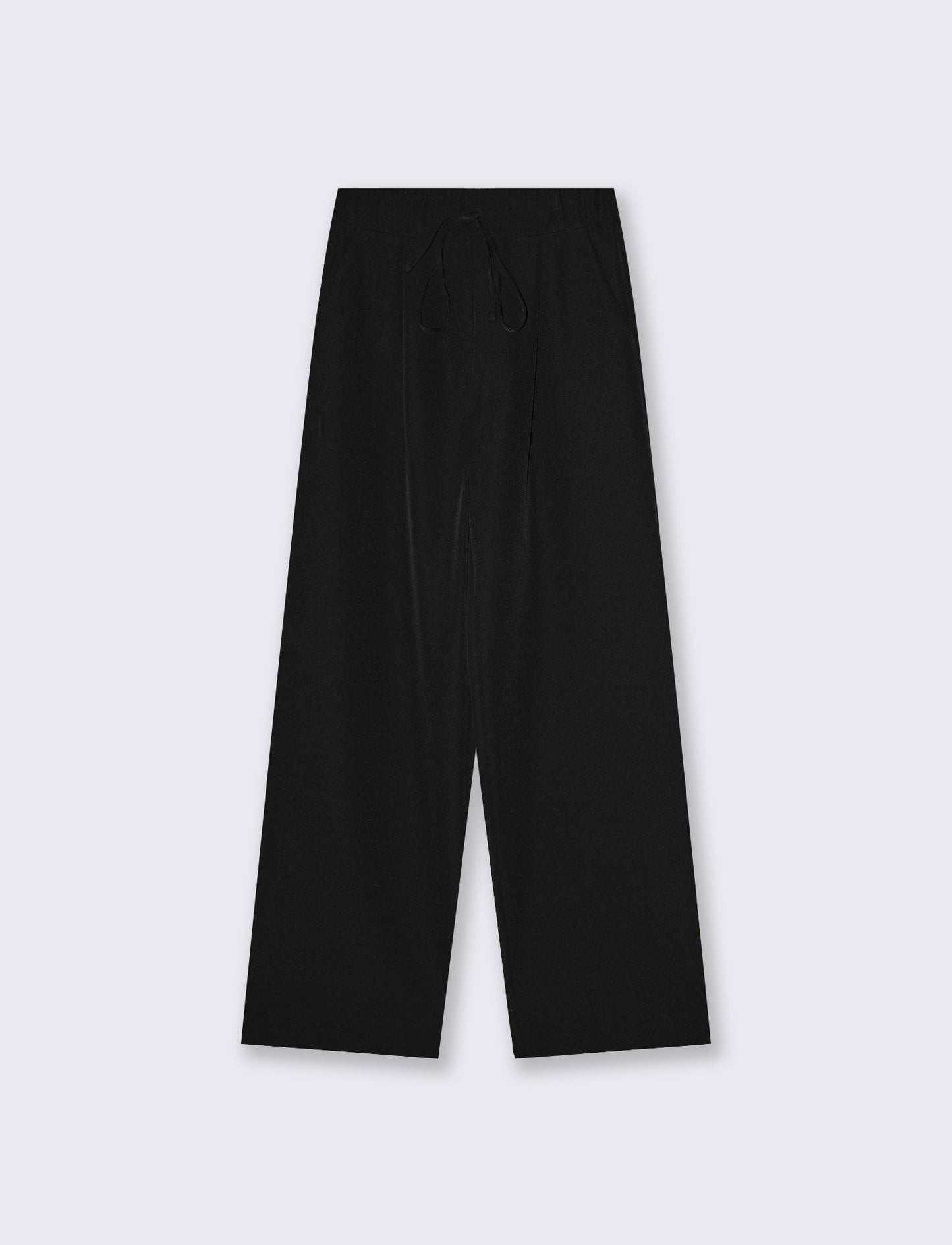 Wide-leg pants with drawstring at the waist - Black