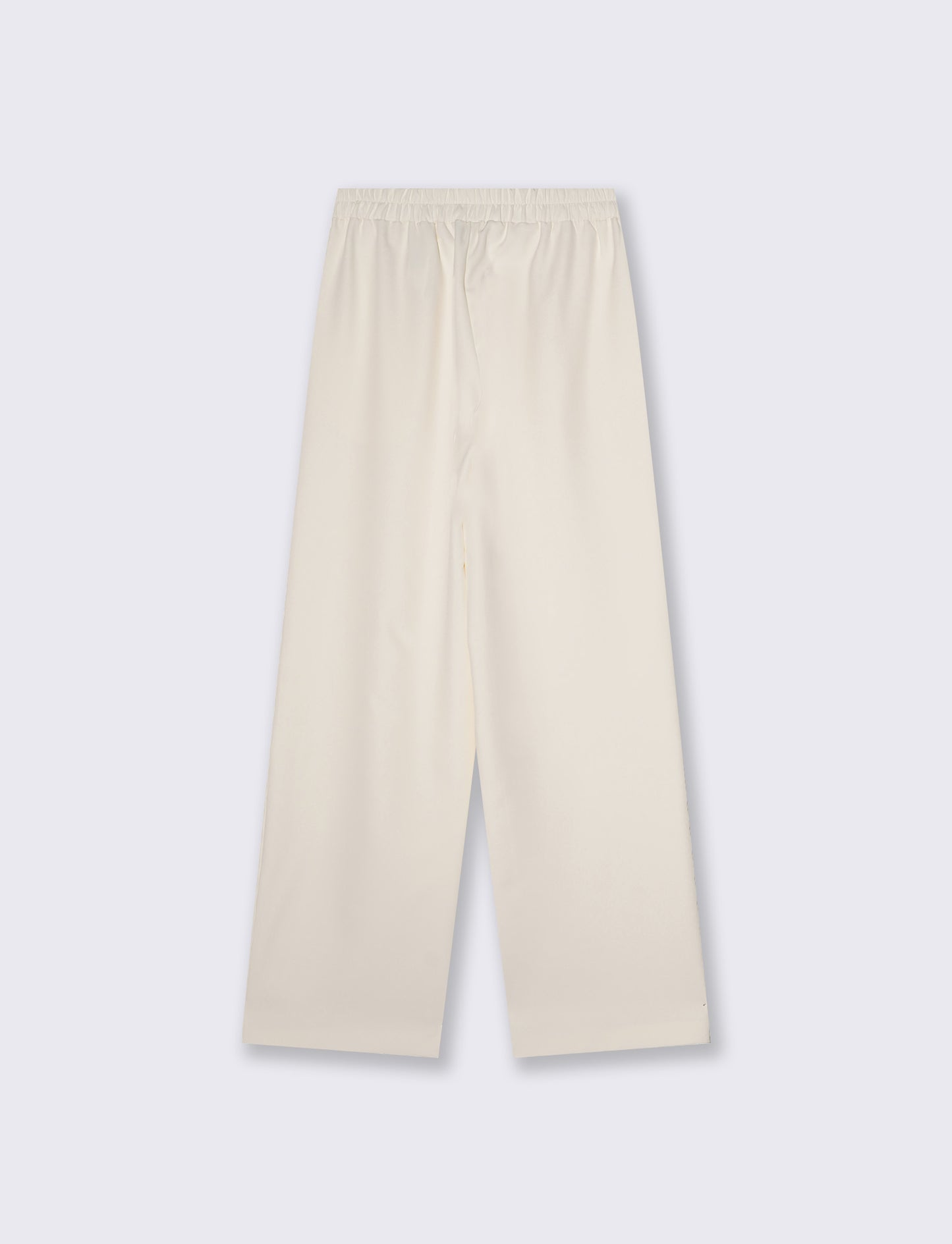 Pantalone largo con coulisse in vita - Bianco panna