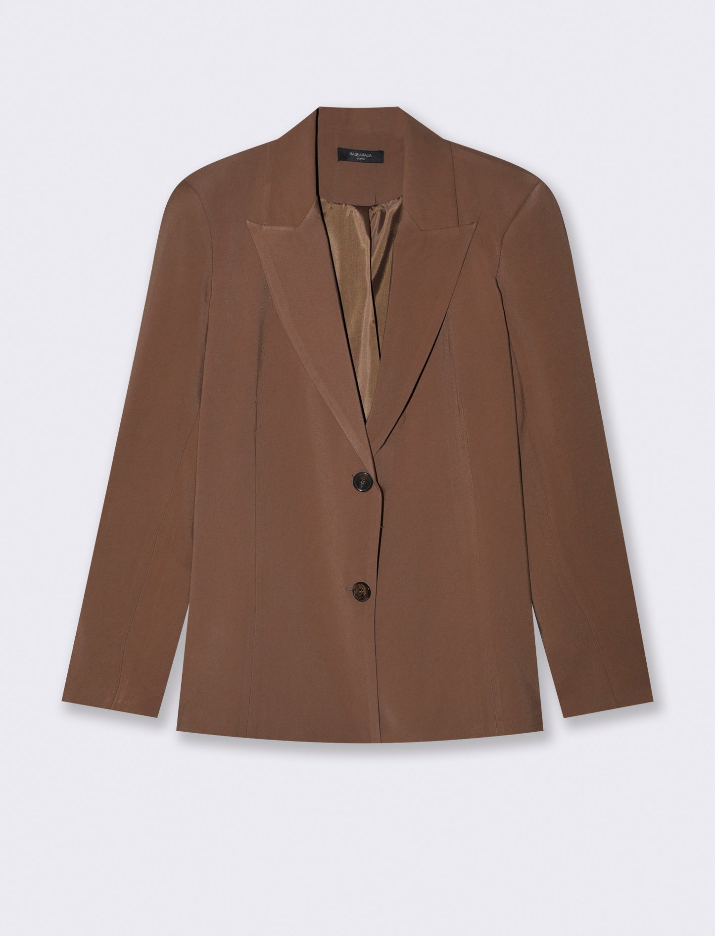 Fitted jacket with double button - Brown