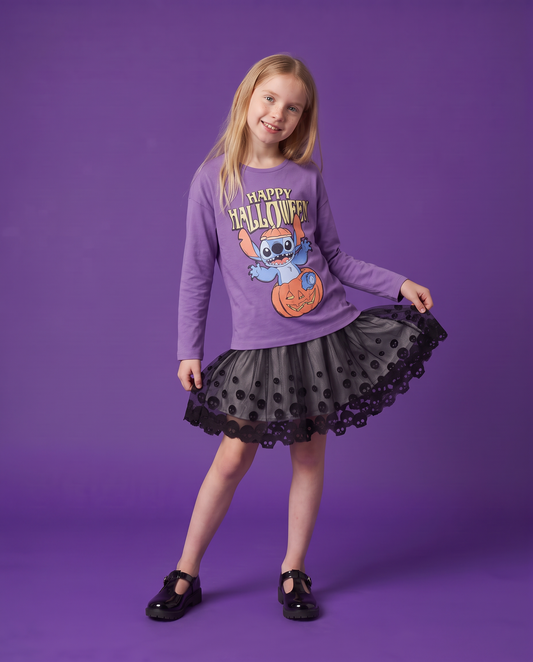 Tulle Halloween Skirt for Girls - Black