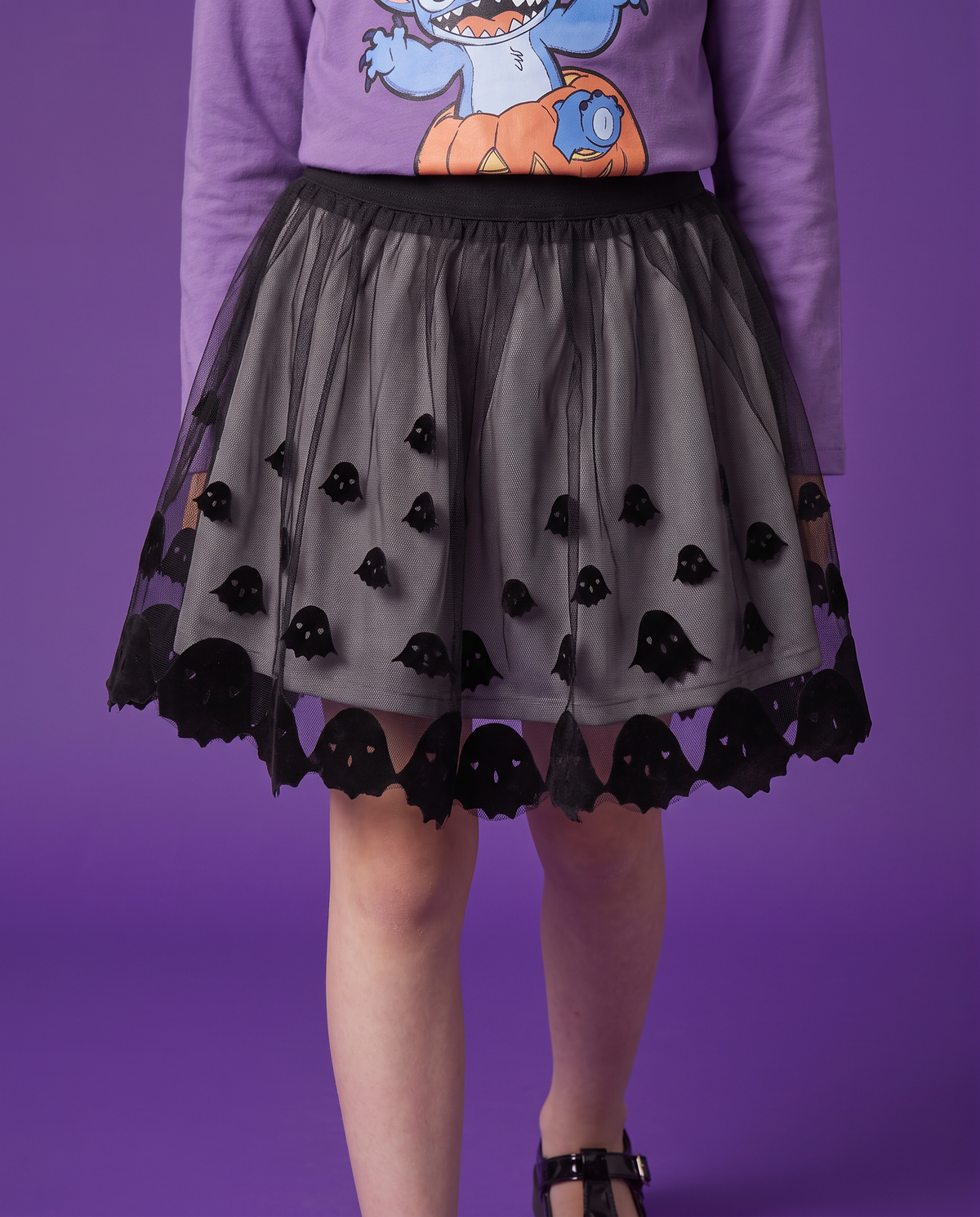Gonna in tulle Halloween per bambina - Nero
