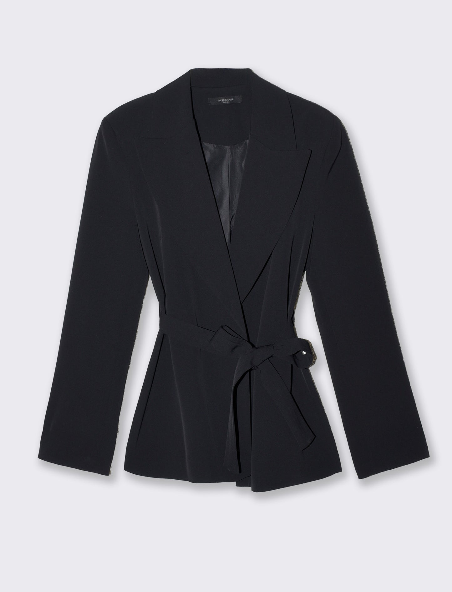 Oversized jacket with belt for women - Black