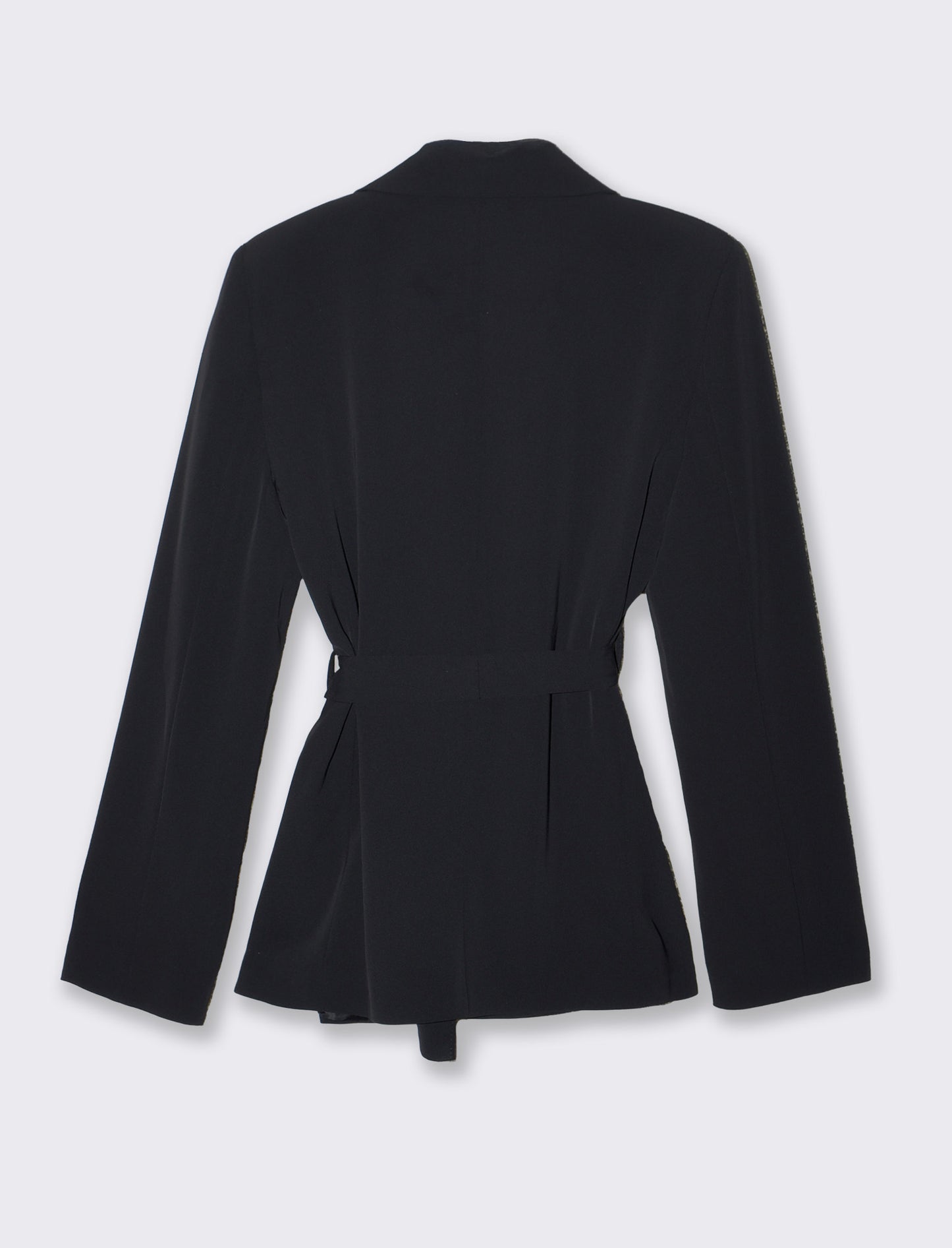 Oversized jacket with belt for women - Black