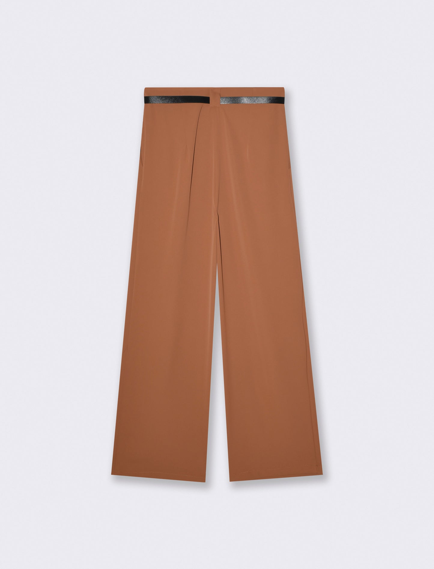 Pantalone con Pieghe e Cintura - Moro