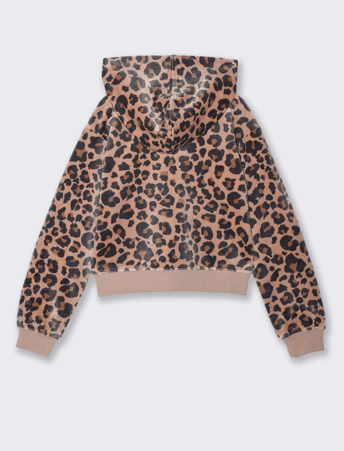 Felpa leopardata con cappuccio e zip - Leopardato