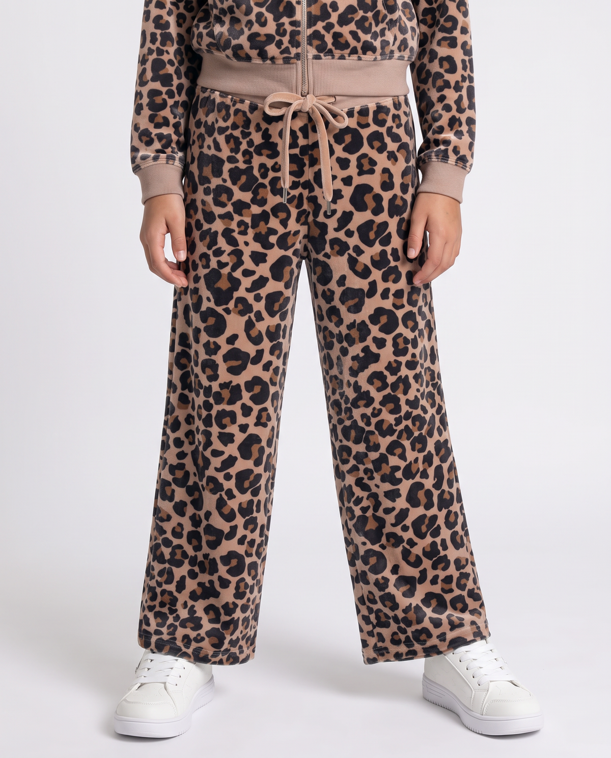 Jogger leopardati in ciniglia ampia - Leopardato