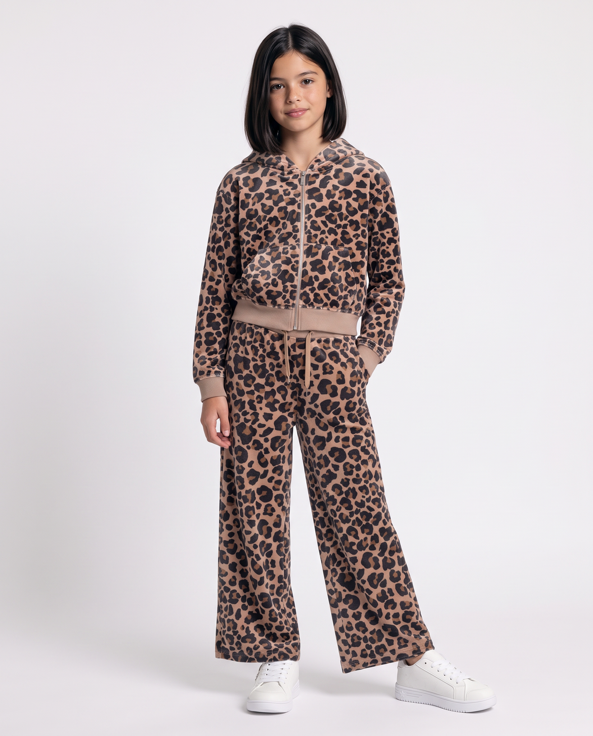 Jogger leopardati in ciniglia ampia - Leopardato