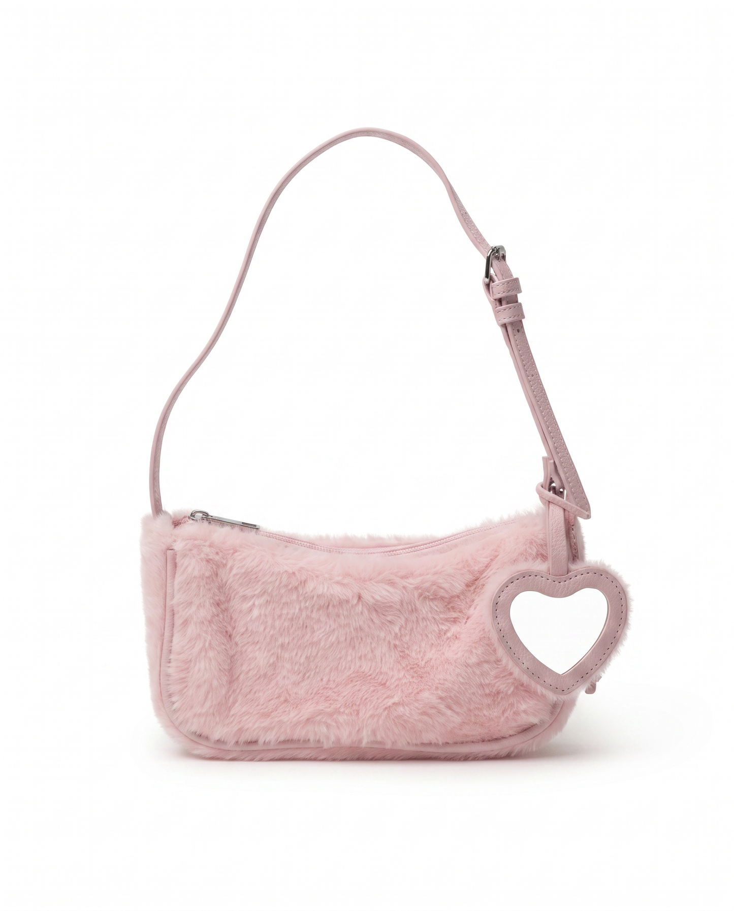 Pochette bambina in pelliccia con specchietto - Rosa