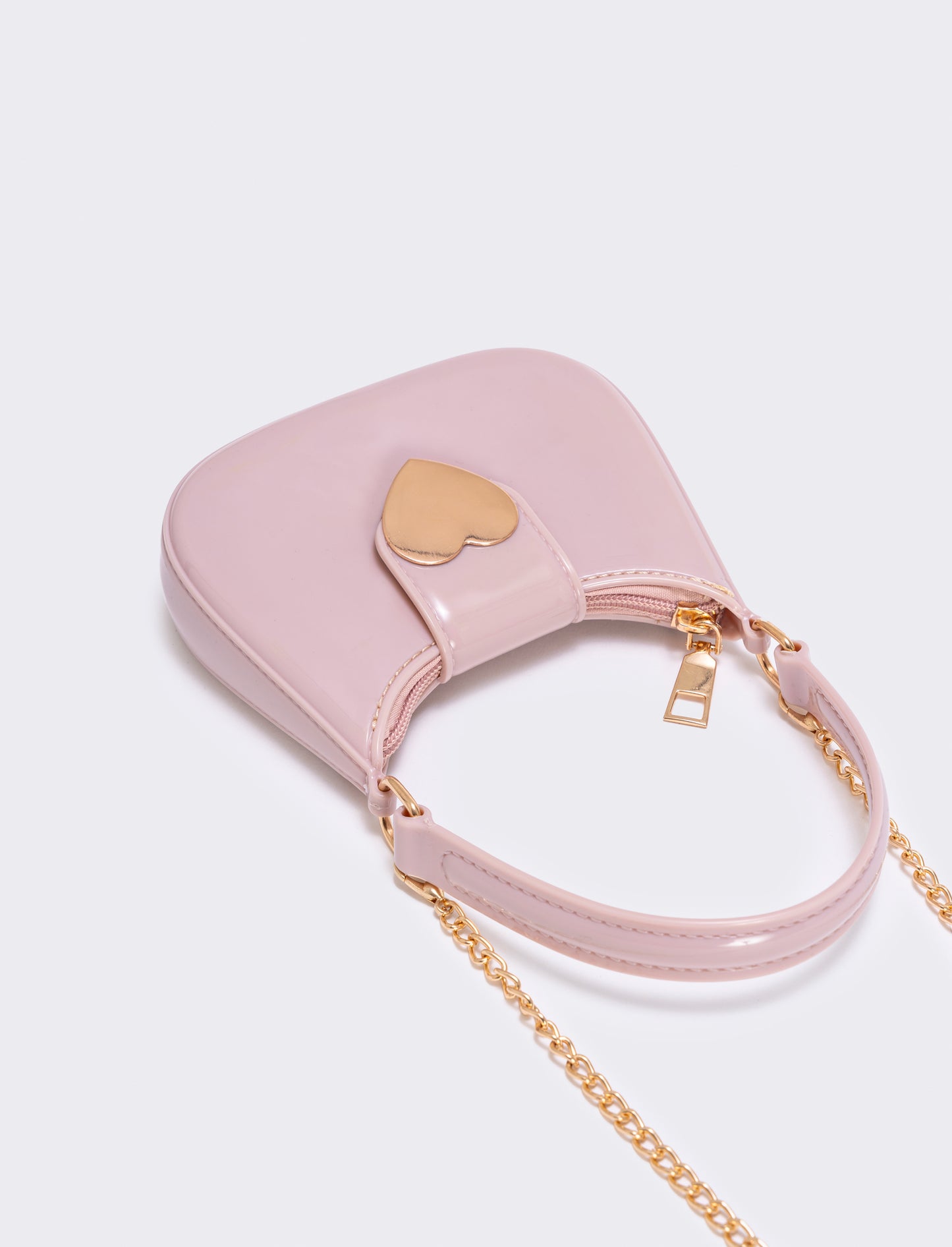 Borsetta bambina con patta cuore metallo - Rosa