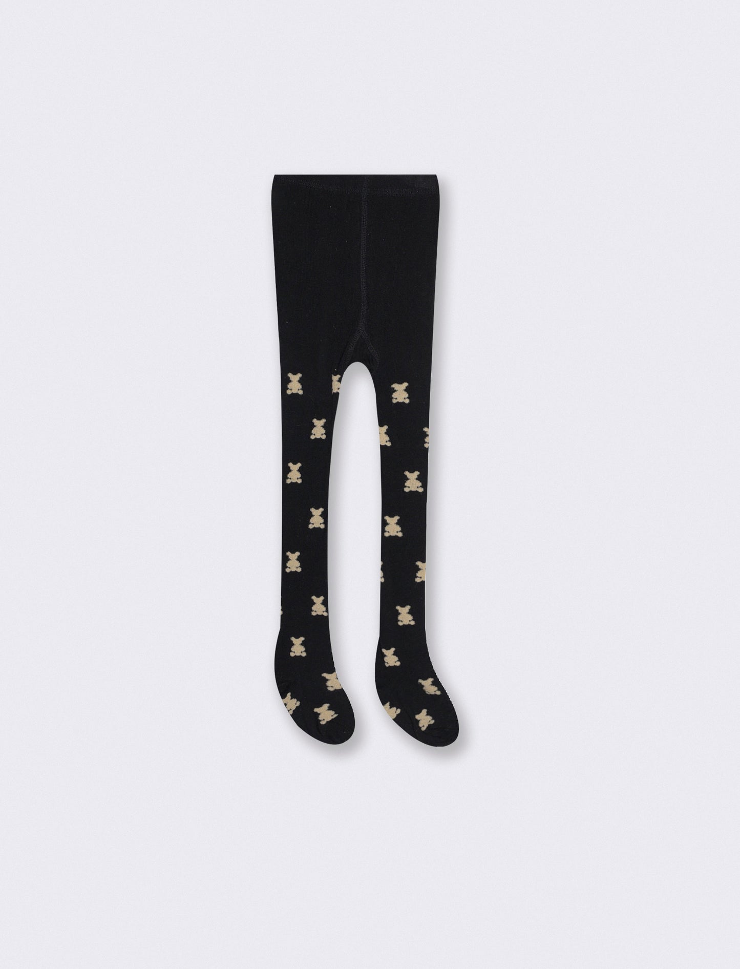 Warm Basic Socks with Teddy Bears - Black