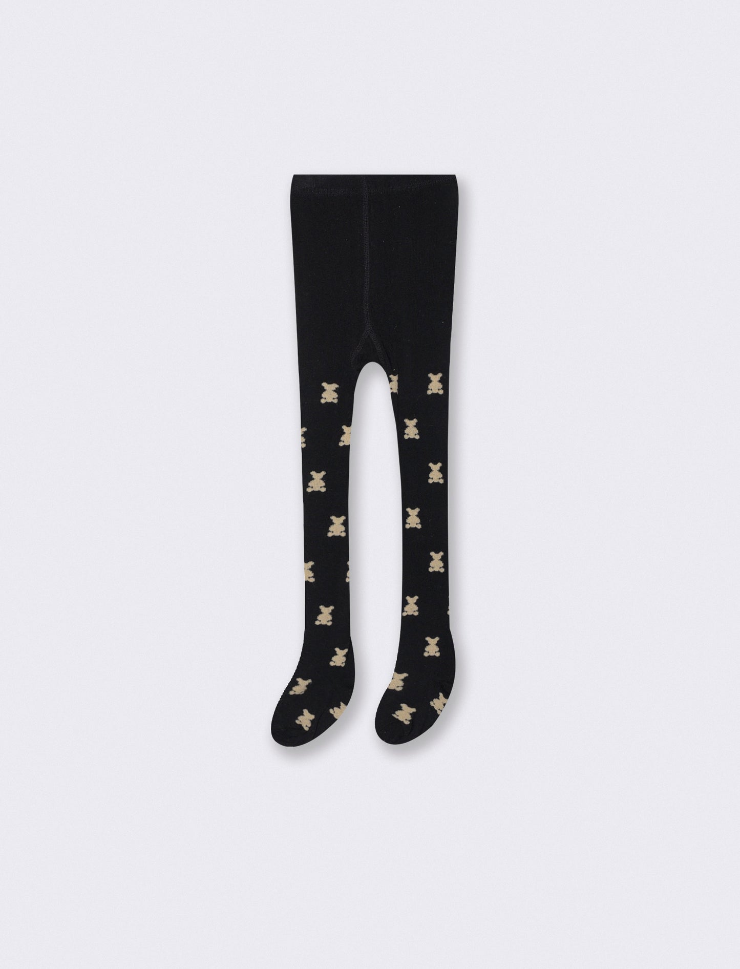 Warm Basic Socks with Teddy Bears - Black