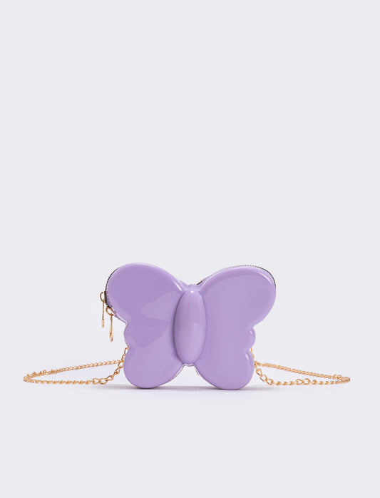 Borsetta farfallina glitter per bambina - Lilla